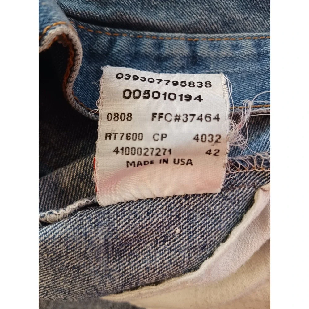Levi's 501 Jeans Men's 40x30 Button Fly Medium Wash Blue Denim Made USA Y2K 2008